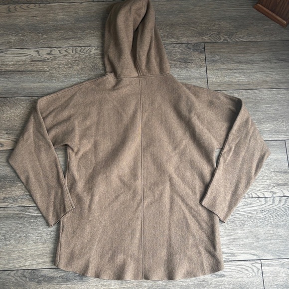 Women’s Quince Eco-Knit Milano Stitch Pullover Hoodie Sweater Taupe Brown Sz M - Picture 10 of 10
